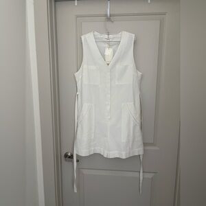 Commense White V-Neck Button Short Romper NWT Size XL 100% cotton